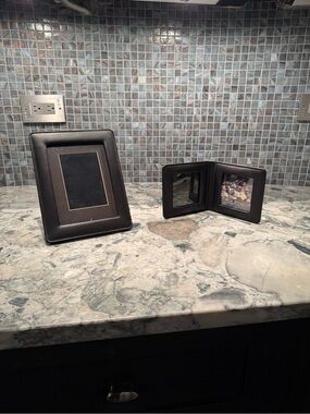 Two - Coach Leather Photo Frames